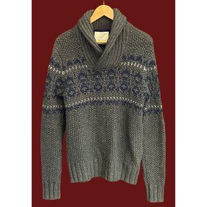 Banana Republic Heritage Shawl Collar Chunky Knit Nordic Alpine Winter Sweater